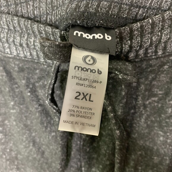 Mono B womens drawstring hacci sweatpants joggers black size 2XL - Picture 4 of 10